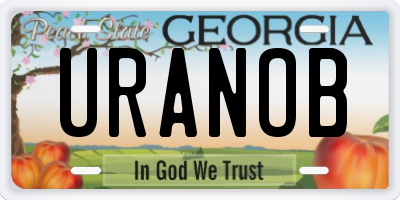GA license plate URANOB