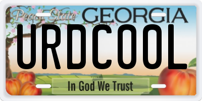 GA license plate URDC00L