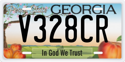 GA license plate V328CR