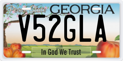 GA license plate V52GLA