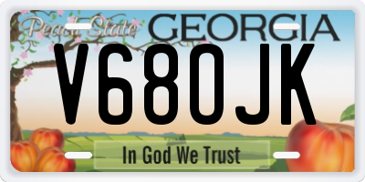 GA license plate V68OJK