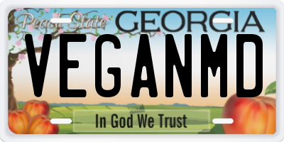 GA license plate VEGANMD