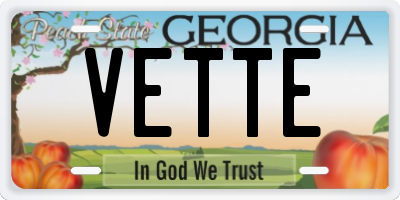 GA license plate VETTE