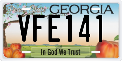 GA license plate VFE141