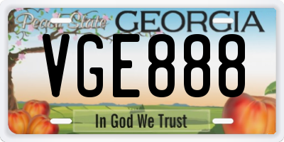 GA license plate VGE888