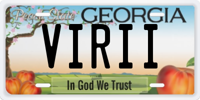 GA license plate VIRII