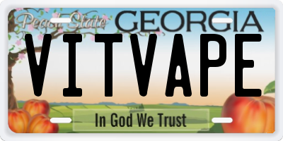 GA license plate VITVAPE