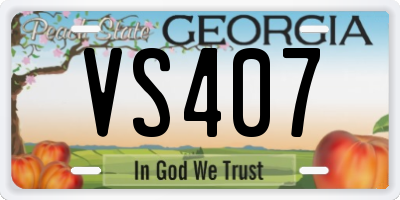 GA license plate VS407