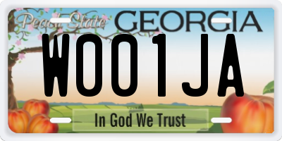 GA license plate W001JA