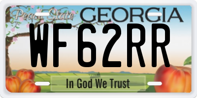 GA license plate WF62RR