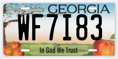 GA license plate WF7I83