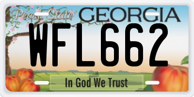 GA license plate WFL662