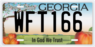 GA license plate WFT166