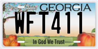 GA license plate WFT411