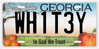 GA license plate WH1T3Y