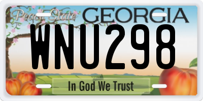 GA license plate WNU298