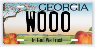 GA license plate WOOO