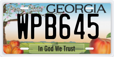 GA license plate WPB645