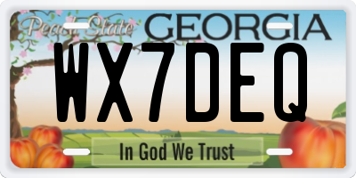 GA license plate WX7DEQ