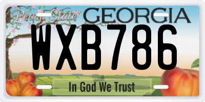 GA license plate WXB786