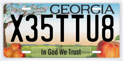 GA license plate X35TTU8