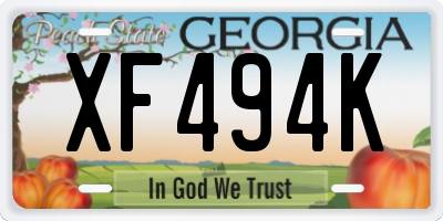 GA license plate XF494K