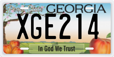 GA license plate XGE214