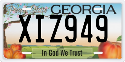 GA license plate XIZ949