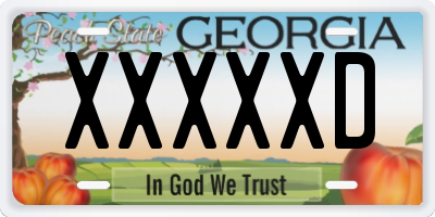 GA license plate XXXXXD