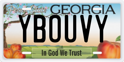 GA license plate YBOUVY
