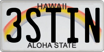 HI license plate 3STIN