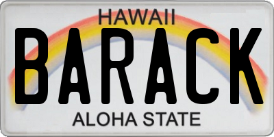 HI license plate BARACK