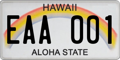 HI license plate EAA001