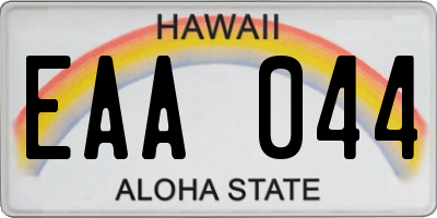 HI license plate EAA044