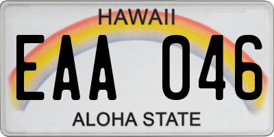 HI license plate EAA046