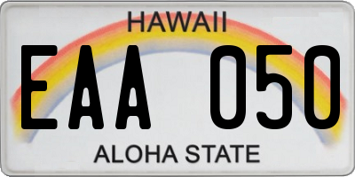 HI license plate EAA050