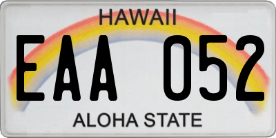 HI license plate EAA052