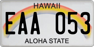 HI license plate EAA053