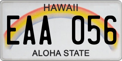 HI license plate EAA056