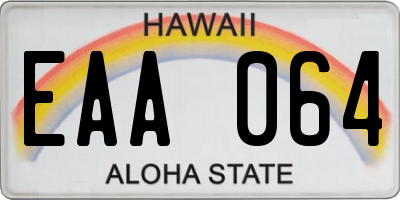 HI license plate EAA064