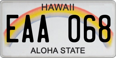 HI license plate EAA068