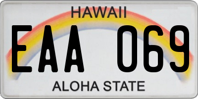 HI license plate EAA069