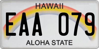 HI license plate EAA079