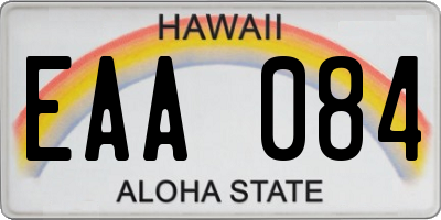 HI license plate EAA084
