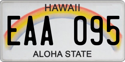 HI license plate EAA095