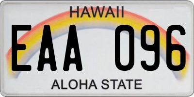 HI license plate EAA096