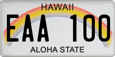 HI license plate EAA100