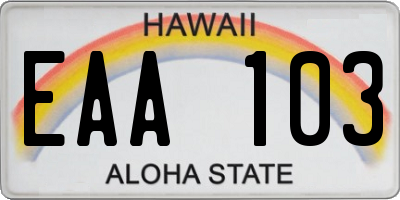 HI license plate EAA103