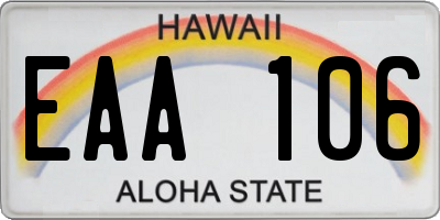HI license plate EAA106