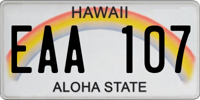 HI license plate EAA107